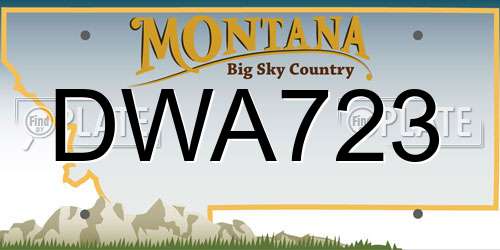 DWA723 Montana License Plate