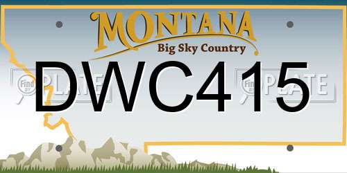 DWC415 Montana License Plate