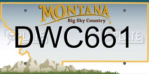 DWC661 Montana License Plate