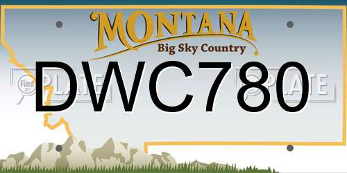 DWC780 Montana License Plate