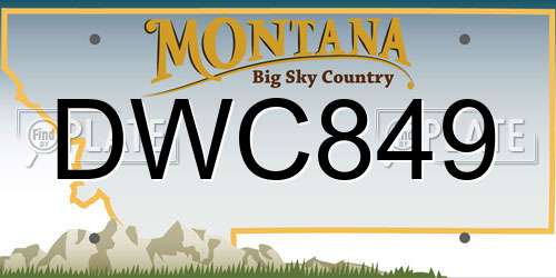 DWC849 Montana License Plate