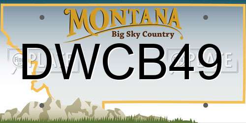 DWCB49 Montana License Plate
