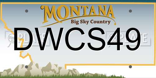 DWCS49 Montana License Plate
