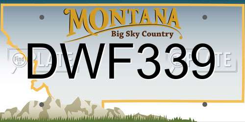 DWF339 Montana License Plate