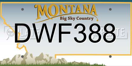DWF388 Montana License Plate