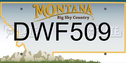 DWF509 Montana License Plate