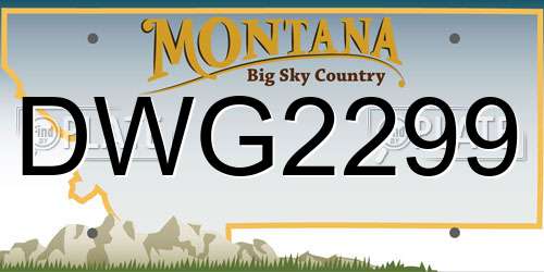 DWG2299 Montana License Plate