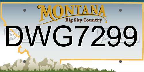 DWG7299 Montana License Plate