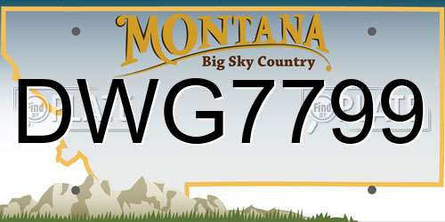 DWG7799 Montana License Plate