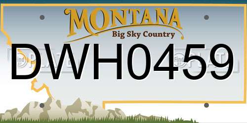 DWH0459 Montana License Plate