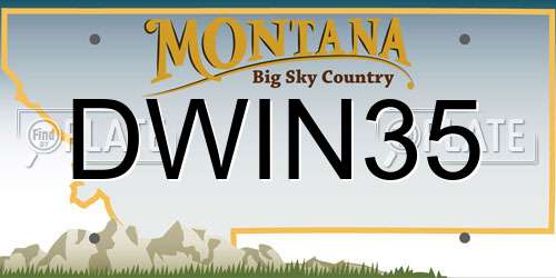 DWIN35 Montana License Plate