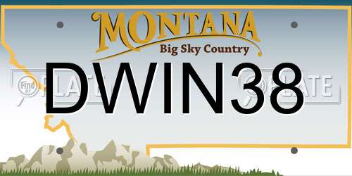 DWIN38 Montana License Plate