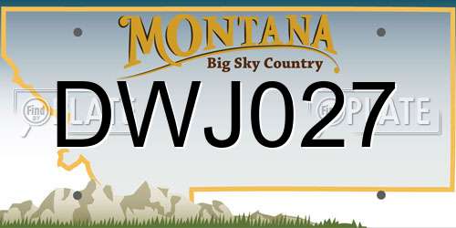 DWJ027 Montana License Plate