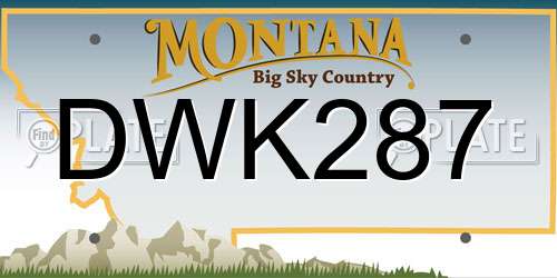 DWK287 Montana License Plate