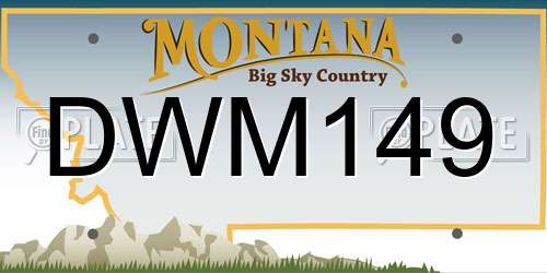 DWM149 Montana License Plate