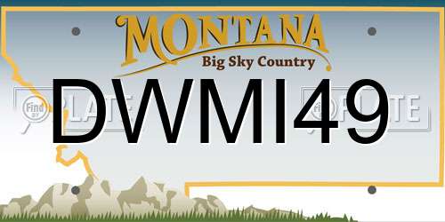 DWMI49 Montana License Plate