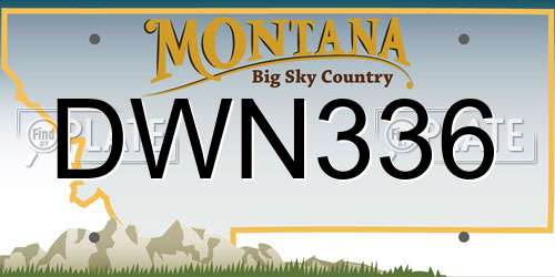 DWN336 Montana License Plate