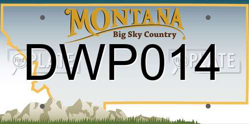 DWP014 Montana License Plate
