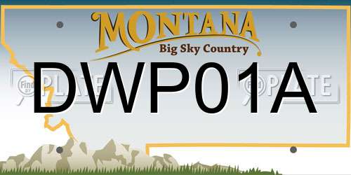 DWP01A Montana License Plate