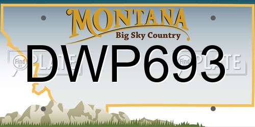 DWP693 Montana License Plate