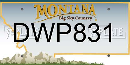 DWP831 Montana License Plate
