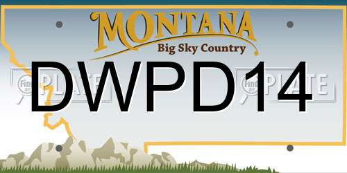 DWPD14 Montana License Plate