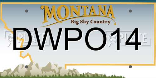 DWPO14 Montana License Plate