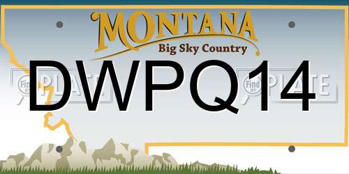 DWPQ14 Montana License Plate