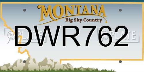 DWR762 Montana License Plate