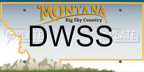 DWSS Montana License Plate