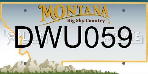 DWU059 Montana License Plate