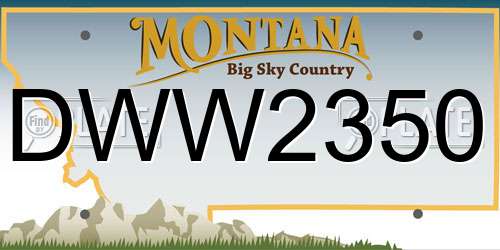 DWW2350 Montana License Plate