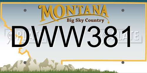 DWW381 Montana License Plate