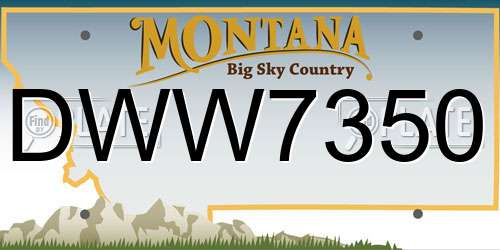 DWW7350 Montana License Plate