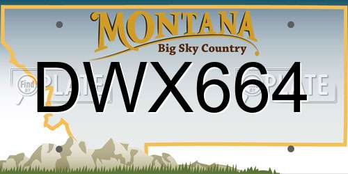 DWX664 Montana License Plate