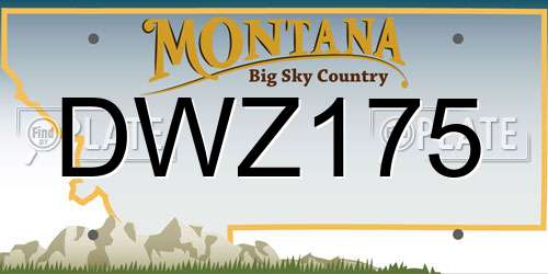 DWZ175 Montana License Plate