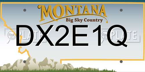 DX2E1Q Montana License Plate