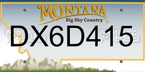 DX6D415 Montana License Plate