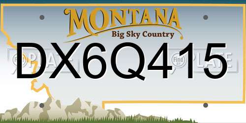 DX6Q415 Montana License Plate