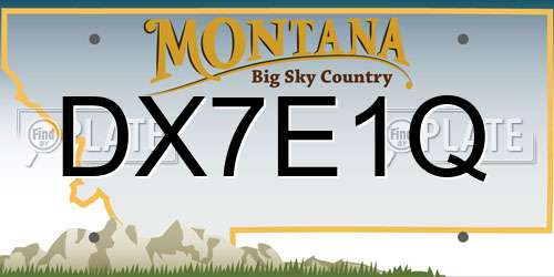 DX7E1Q Montana License Plate
