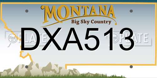 DXA513 Montana License Plate