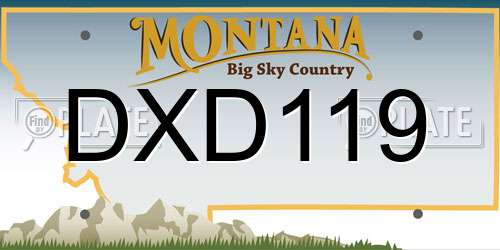 DXD119 Montana License Plate