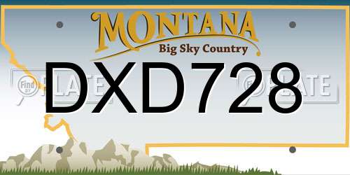 DXD728 Montana License Plate