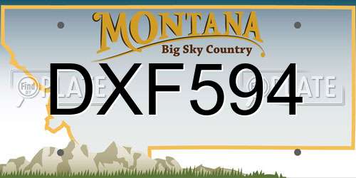 DXF594 Montana License Plate
