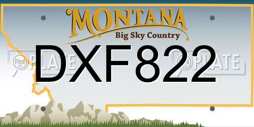 DXF822 Montana License Plate