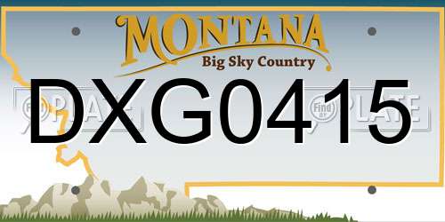 DXG0415 Montana License Plate