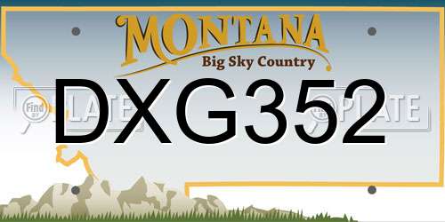 DXG352 Montana License Plate