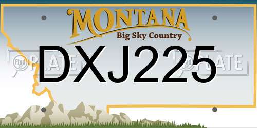 DXJ225 Montana License Plate