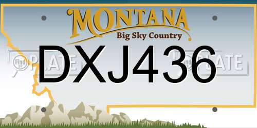 DXJ436 Montana License Plate