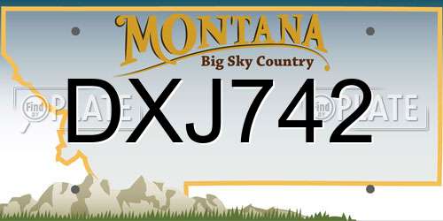 DXJ742 Montana License Plate
